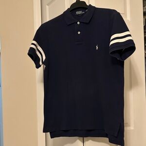 Polo by Ralph Lauren Dark Blue Shirt with White Accents. Gently used